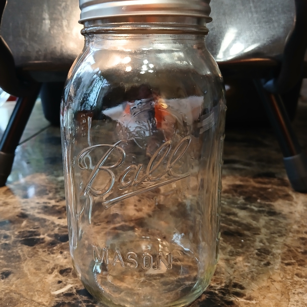 Ball Mason Jar with Silver Lid. Ball Wide Mouth Glass Mason Jar 800ml/27oz and L